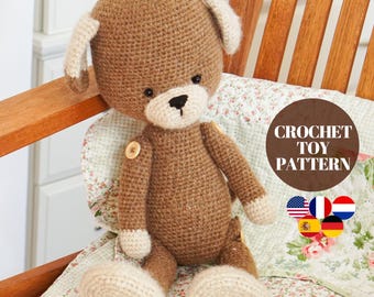 amigurumi pattern - puppy pdf crochet pattern - English, Deutsch, Français, Nederlands, Español  / Polushkabunny