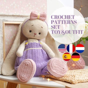 Häkelanleitungen SET Häschenspiel und Outfit SET CHANEL / Polushkabunny