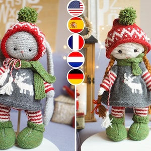 Christmas gnome - knitting pattern - Knit toy clothes patterns  / Polushkabunny