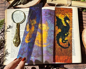 Dragon Stained Glass Bookmark: Fantasy Book Lover Gift