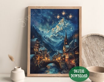 Velaris Night Court Bridge Art Print, ACOTAR Travel Poster (Digital Download)