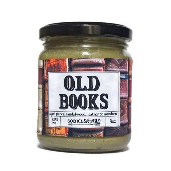 Old Books Candle, Old Book Smell Soy Candle, Book Lover Gift, Library Candle, Leather Book Smell, Bookish Candle, Aged Pages