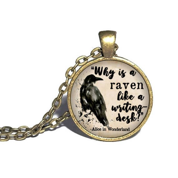 Why Is A Raven Like A Writing Desk Alice In Wonderland Etsy