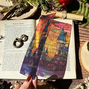 Stained Glass Style Bookmark: Transparent Cottagecore Book Lover Gift