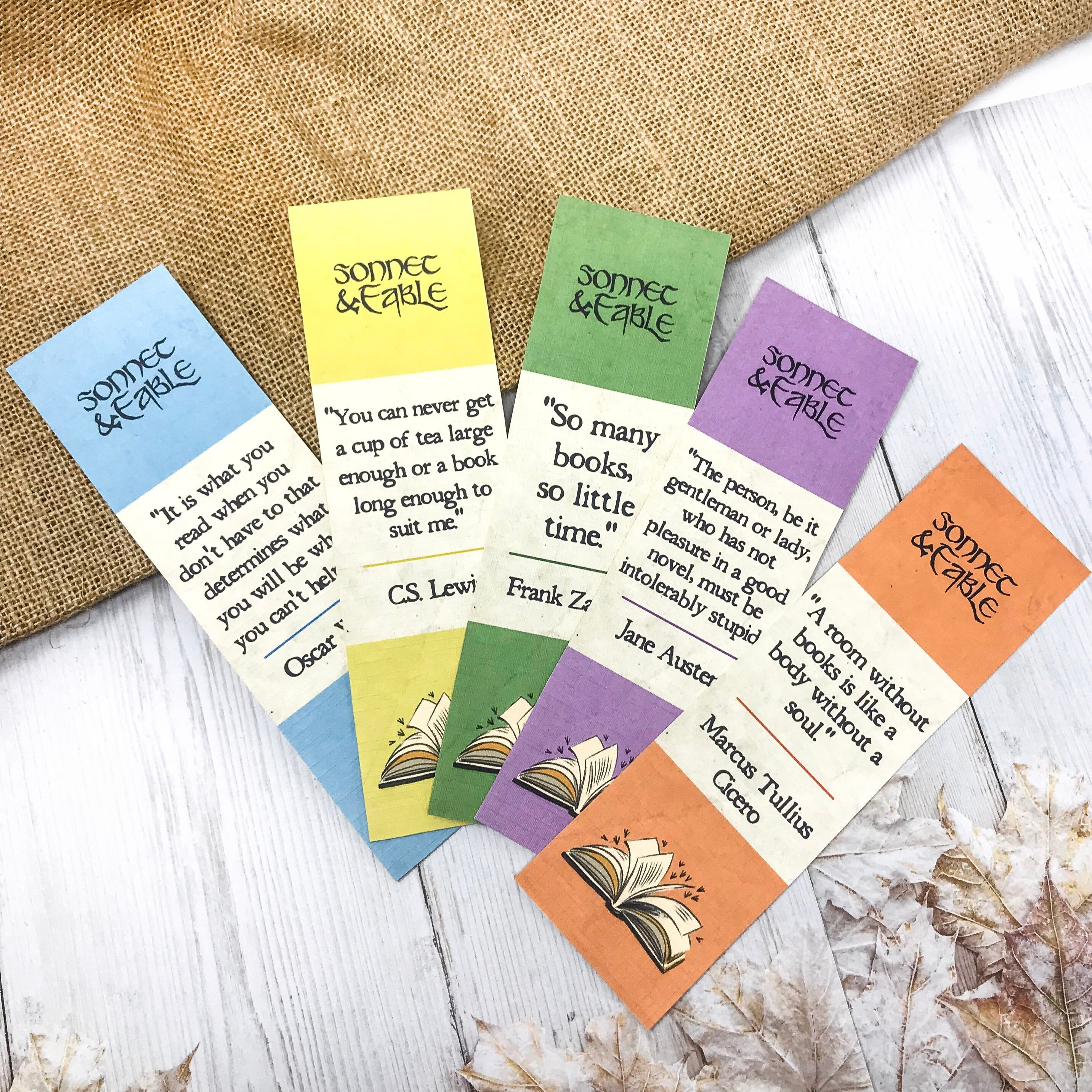 Classic Literature Bookmarks Book Lover Gift Jane Austen Cs Etsy India