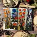Floral Stained Glass Bookmarks (Lavender Sunflowers Poppies Tulip Bookmark, Flower Transparent Clear Bookmark, Botanical Bookmark) product logo