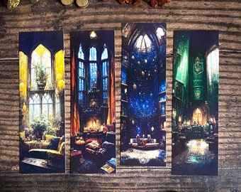 Witches and Wizards Bookmark Collection (Fantasy Bookmarks, Common Rooms, Magical Bookmarks, Gift for Readers)