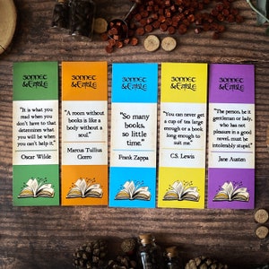 Book Lover Bookmark Collection (Jane Austen, CS Lewis, Oscar Wilde, Cicero, Bookish Quotes, Literary Gifts, Stocking Filler)