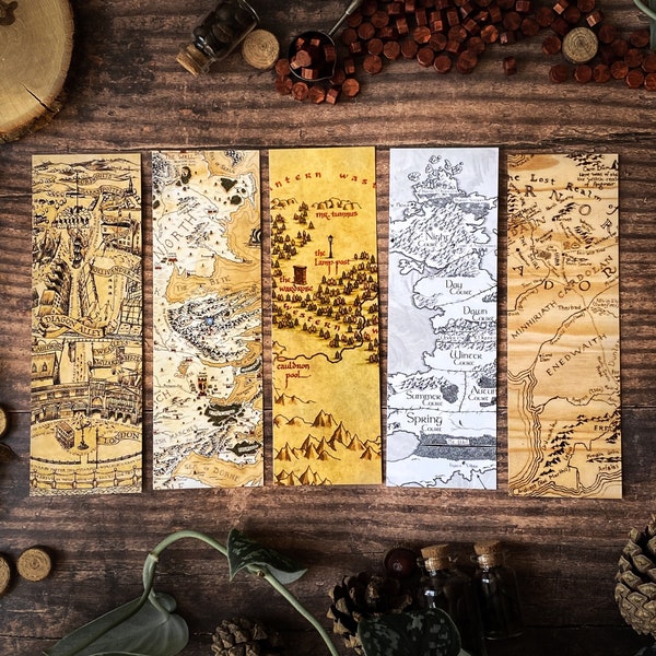 Mythical Maps Bookmark Collection (A Court of Thorns and Roses Bookmarks, Narnia Bookmarks, ACOTAR, Fantasy Maps)