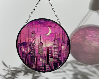 Lunathion Sun Catcher: Faux Stained Glass Window Ornament