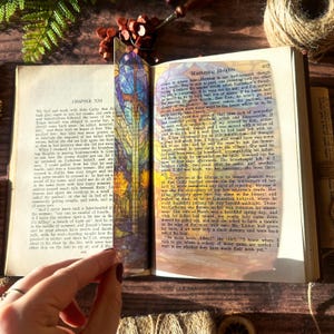 Botanical Sword Bookmark: Transparent Stained Glass Style, Cottagecore Reader image 16