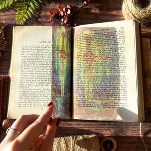 Botanical Sword Bookmark: Transparent Stained Glass Style, Cottagecore Reader image 12