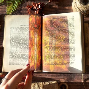 Botanical Sword Bookmark: Transparent Stained Glass Style, Cottagecore Reader image 14