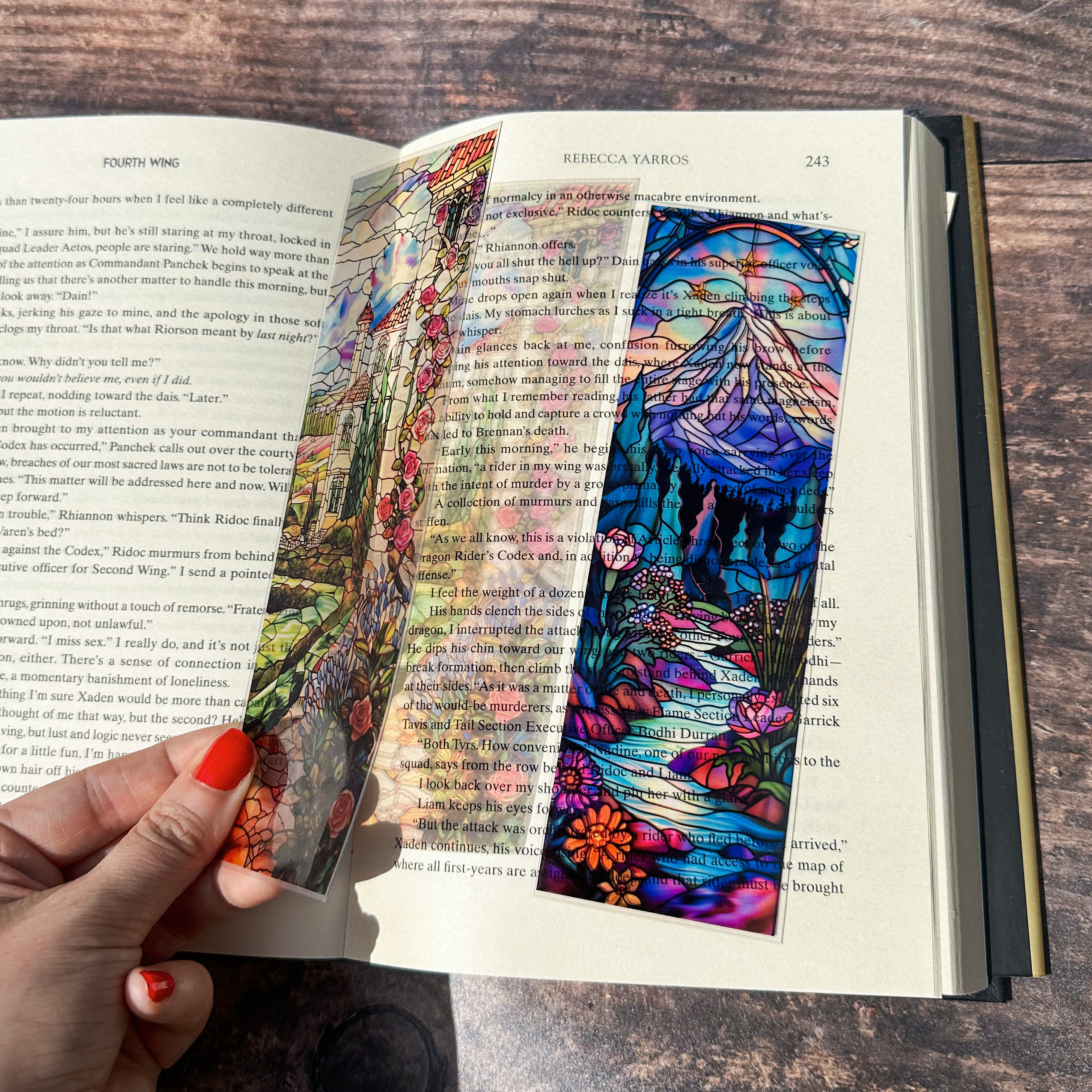 Velaris Stained Glass Bookmarks ACOTAR Transparent Clear Bookmark, Stained Glass Night Court, Book Lover, Fantasy Book Reader Gift