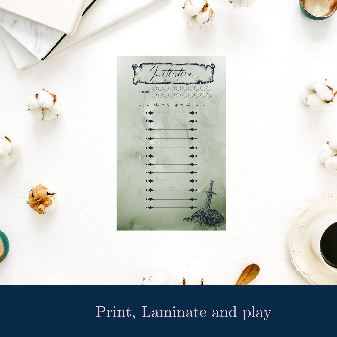 Printable Initiative Tracker Dnd 5e Pathfinder RPG Etsy Printable Initiative Tracker Dnd 5e Pathfinder RPG Etsy