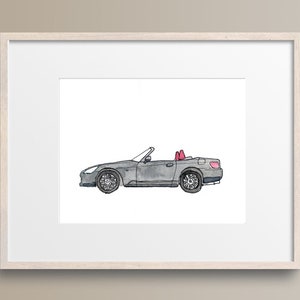 Custom Car Portrait in Hand Drawn Watercolor/ Vehicle Illustration / Vintage Car Portrait / Holiday Gift Idea / New Ride / Father&#39;s Day Gift