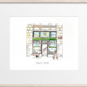 Puffy's TavernHand Drawn in Watercolor - New York Storefront / New York City / NYC Restaurant / NYC Artwork / NYC illustration