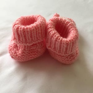 Baby Booties Knitted Baby Booties Baby Girl Booties Baby Boy Booties Hand Knit Color Block Baby Booties Crib Shoes image 3