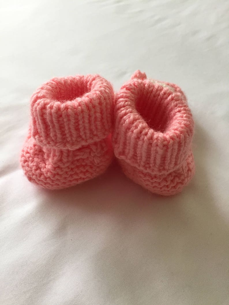 Baby Booties Knitted Baby Booties Baby Girl Booties Baby Boy Booties Hand Knit Color Block Baby Booties Crib Shoes image 3