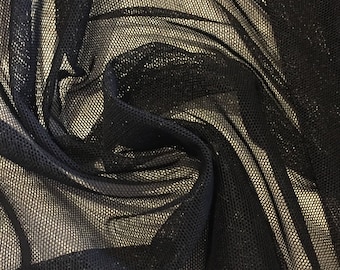 5 MTR QUALITY CHEAP BLACK LACE NET SLIGHT STRETCH FABRIC...60/" WIDE £12.49