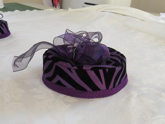 Purple Zebra Pill Box Hat | Etsy