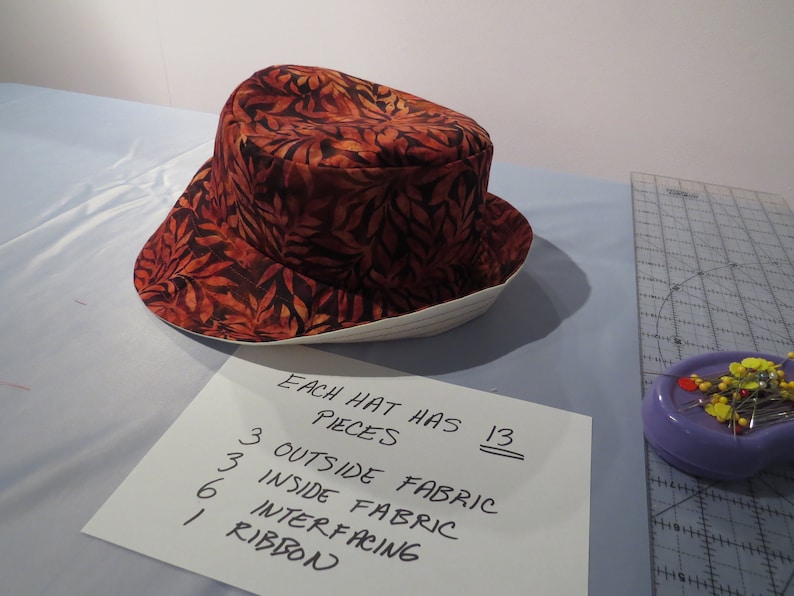 Large purple and pink batik sun hat