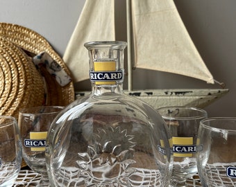 4 verres RICARD et une carafe RICARD