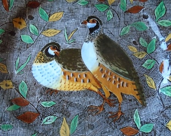 Assiette GIEN modèle RAMBOUILLET, modèles perdreaux, Assiette de collection des  années 50
