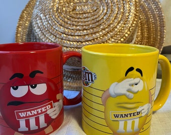 2 mugs publicitaires M&M's, mugs à thé ou à chocolat, mugs pour les gourmands !