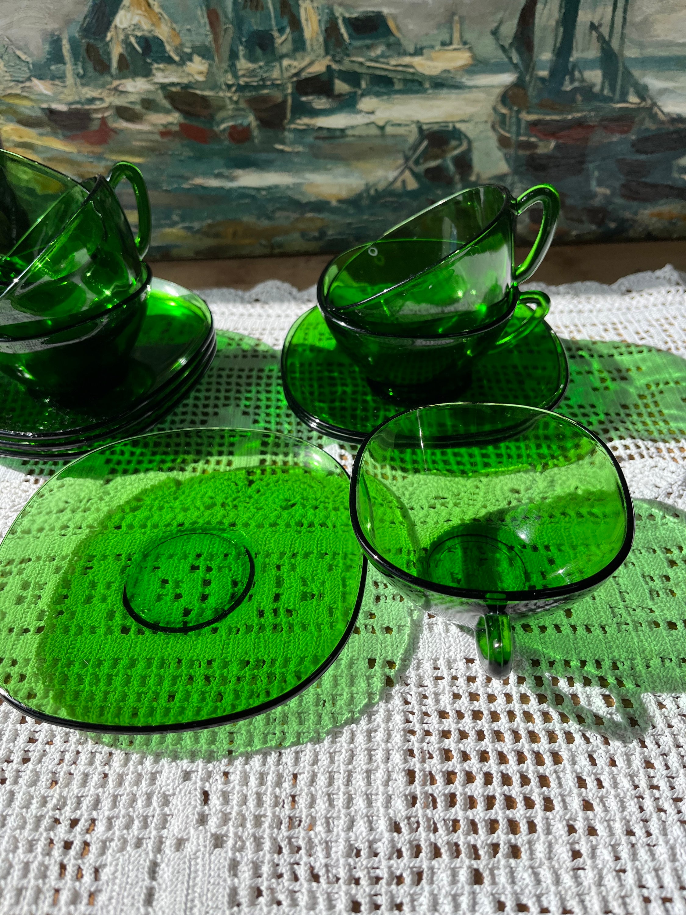 6 coupelles à dessert vereco vert émeraude vintage france | Selency 6 coupelles à dessert vereco vert émeraude vintage france | Selency