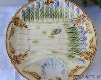 5 ASSIETTES A Asperges En Barbotine De Salins Les Bains EUR 85,00