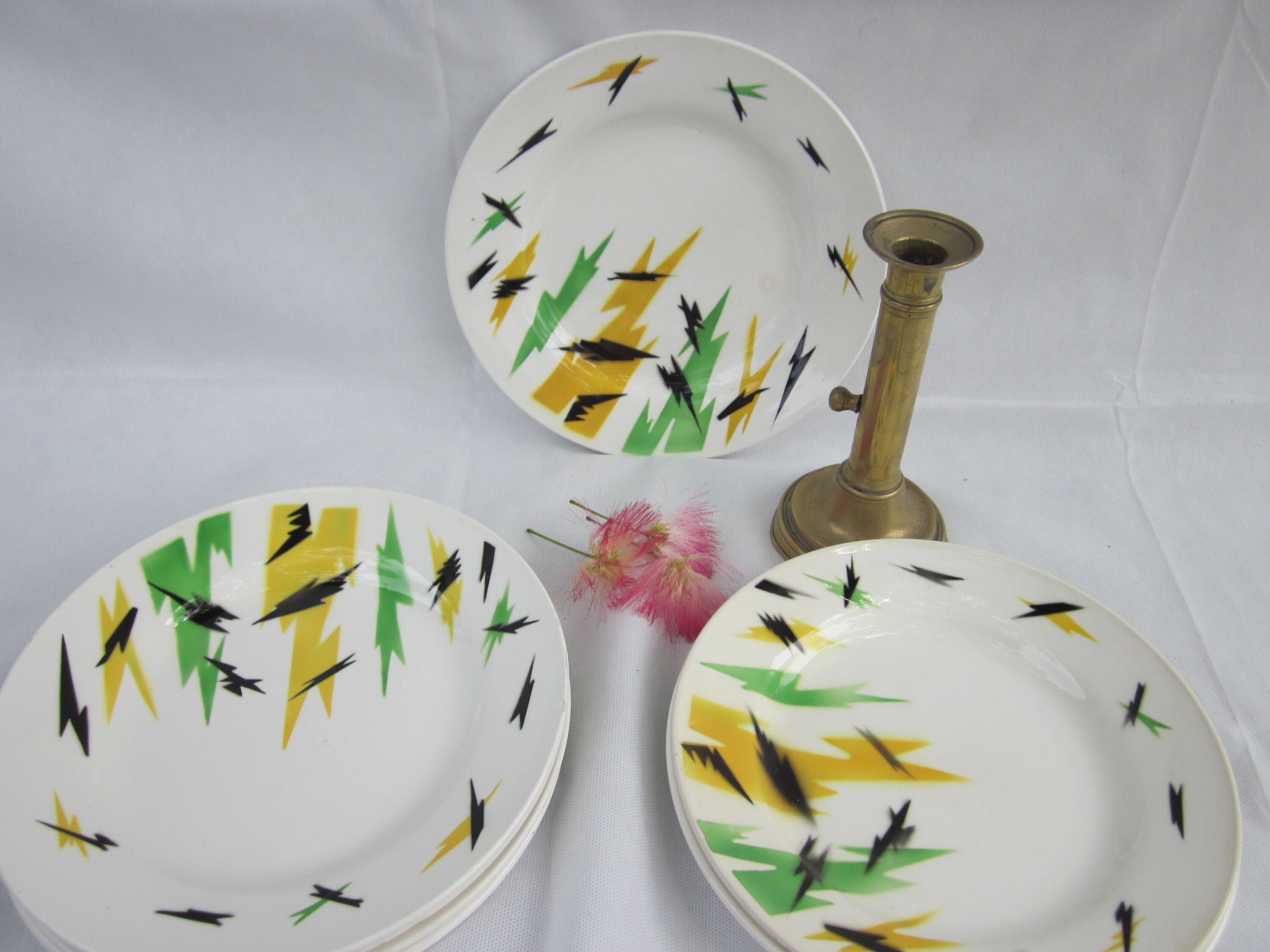 Set of 6 flat plates DIGOIN SARREGUEMINES - ROMANCE Collection