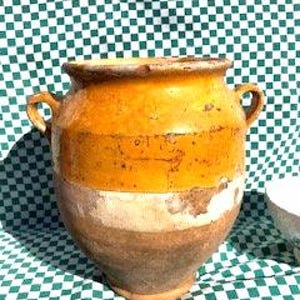 Großer Einmachtopf aus Terrakotta und glasierter Keramik – Topf aus den 1940er/50er Jahren