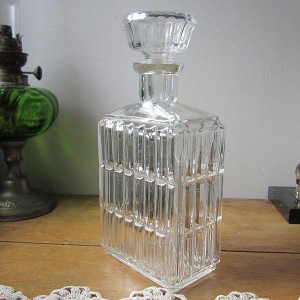 Carafe à whisky en verre, carafe des années 80