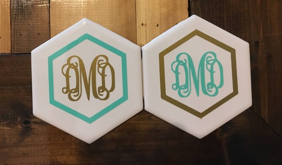 monogram coasters for drinks