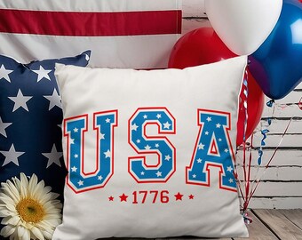 Almohada patriótica para interior y exterior de EE. UU., 1776