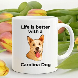 Carolina dog Coffee Mug white and color two tone - Life is better with a Carolina dog