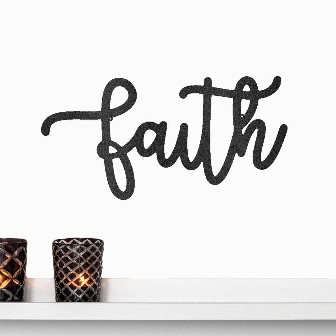 Faith Script Indoor Outdoor Steel Wall Sign - Etsy
