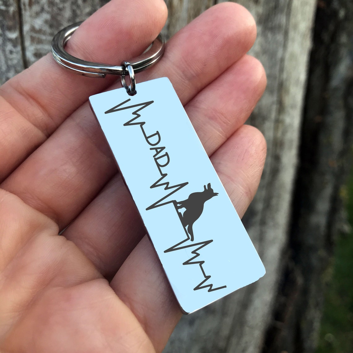 Dog Dad Personalized Engraved Keyring Etsy