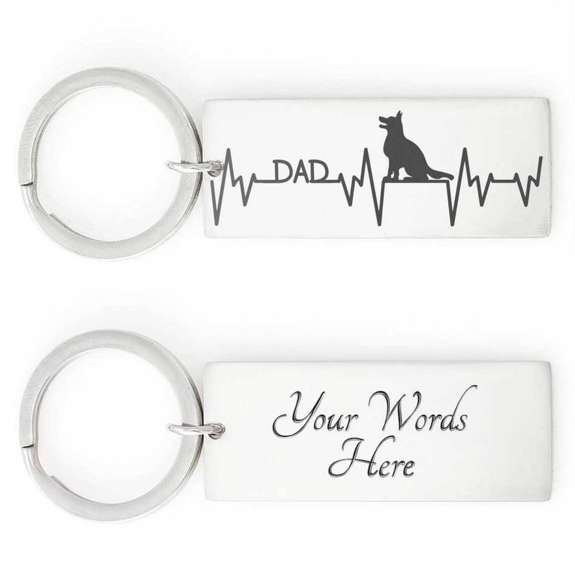 Dog Dad Personalized Engraved Keyring Etsy