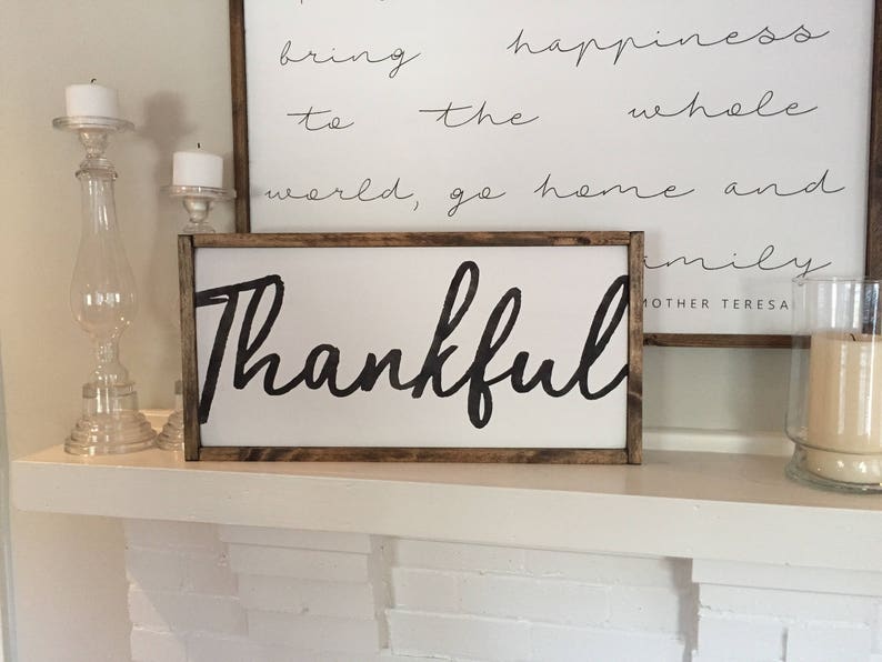Thankful Large Version Wooden Sign