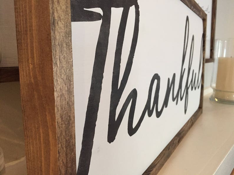 Thankful Large Version Wooden Sign