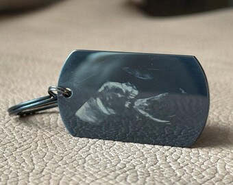 Sonogram Keychain for New Dad, Personalized Pregnancy Keepsake