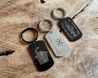 Personalized Stainless Steel Keychain, Custom Laser Engraved Name Keyring, Durable Gift