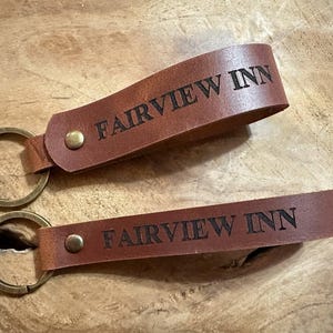 Porte-clés personnalisé pour motel, porte-clés en cuir personnalisé pour hôtel, cadeau de clôture pour agent immobilier, idée de mariage