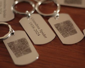Personalized Fingerprint Keychain – Stainless Steel Couple Keepsake Anniversary Gift