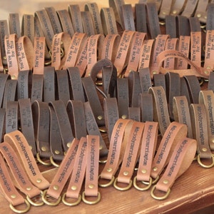 Personalized Leather Keychain, Custom Leather Keychain, Monogrammed Leather Keychain, coordinates keychain, custom keychain, Corporate Gift