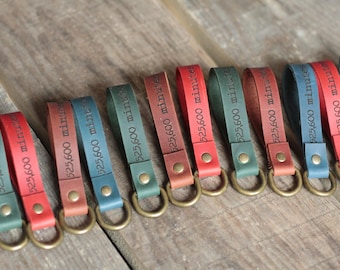 Personalized Leather Keychain – Custom Engraved Coordinates or Name for Groomsmen, Him