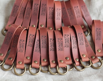 Personalized Leather Keychain, Custom Coordinates, Men's Gift