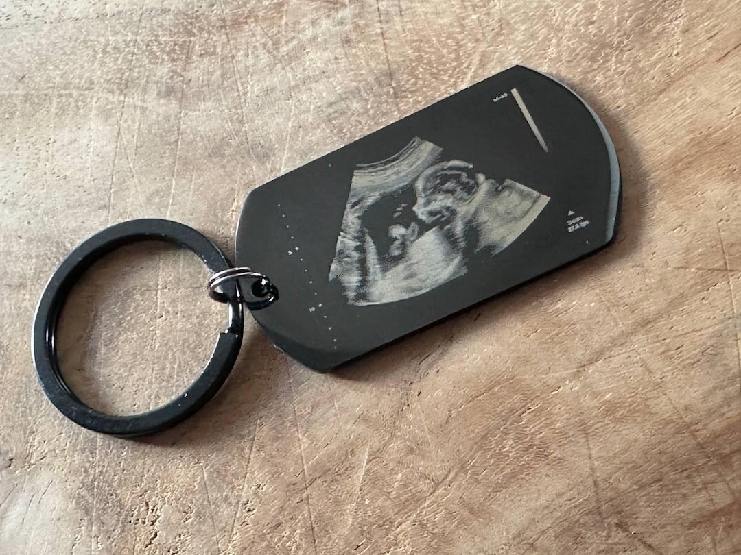 Personalized Ultrasound Keychain: Stainless Steel Baby Scan, Dad Gift ...
